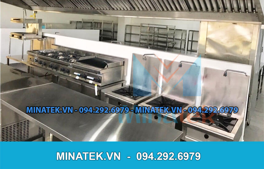 Bộ 3 bếp hầm đơn trong hệ thống bếp công nghiệp tại Tân Bình, HCM